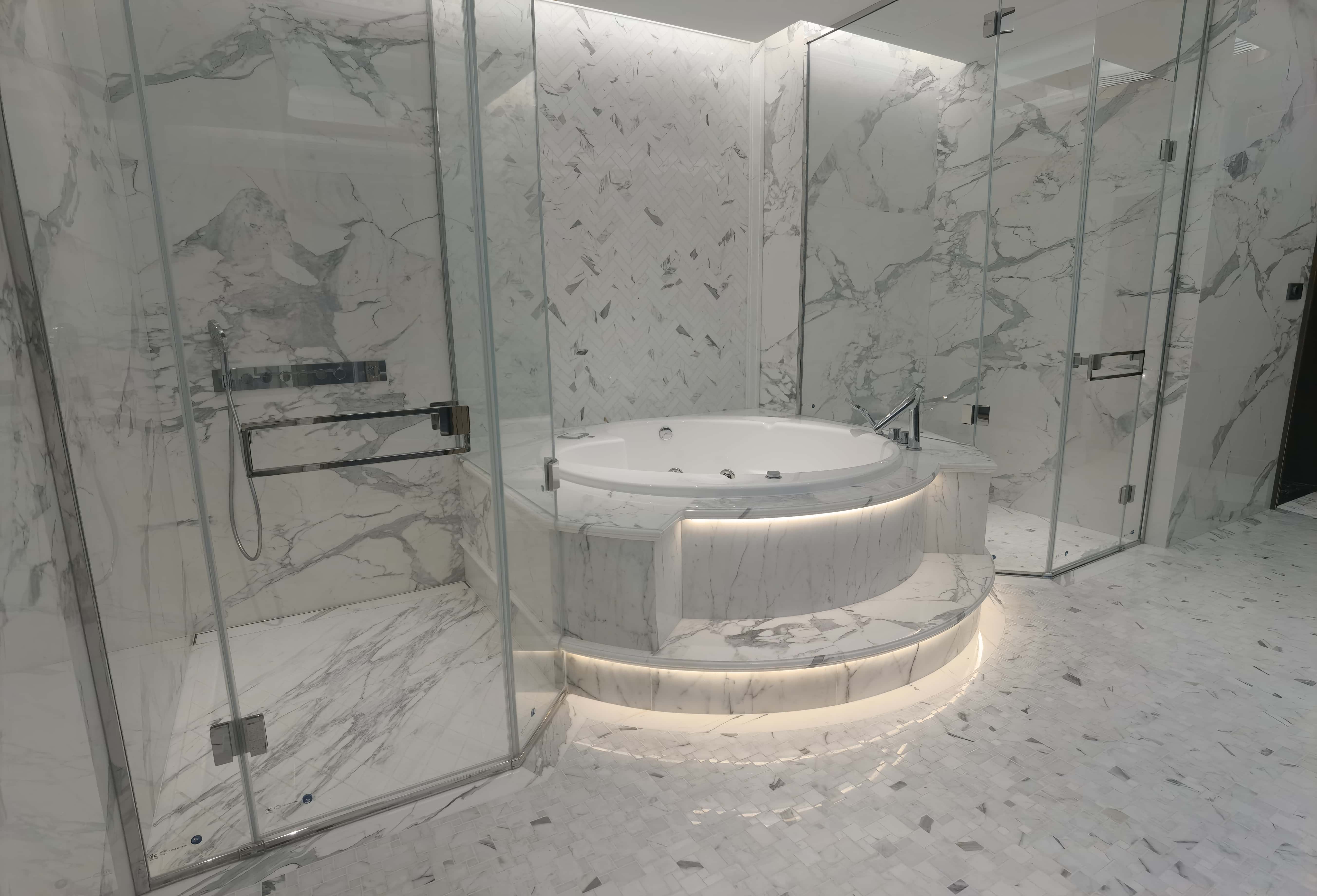Villa Bathroom Stone and Cabinet Case